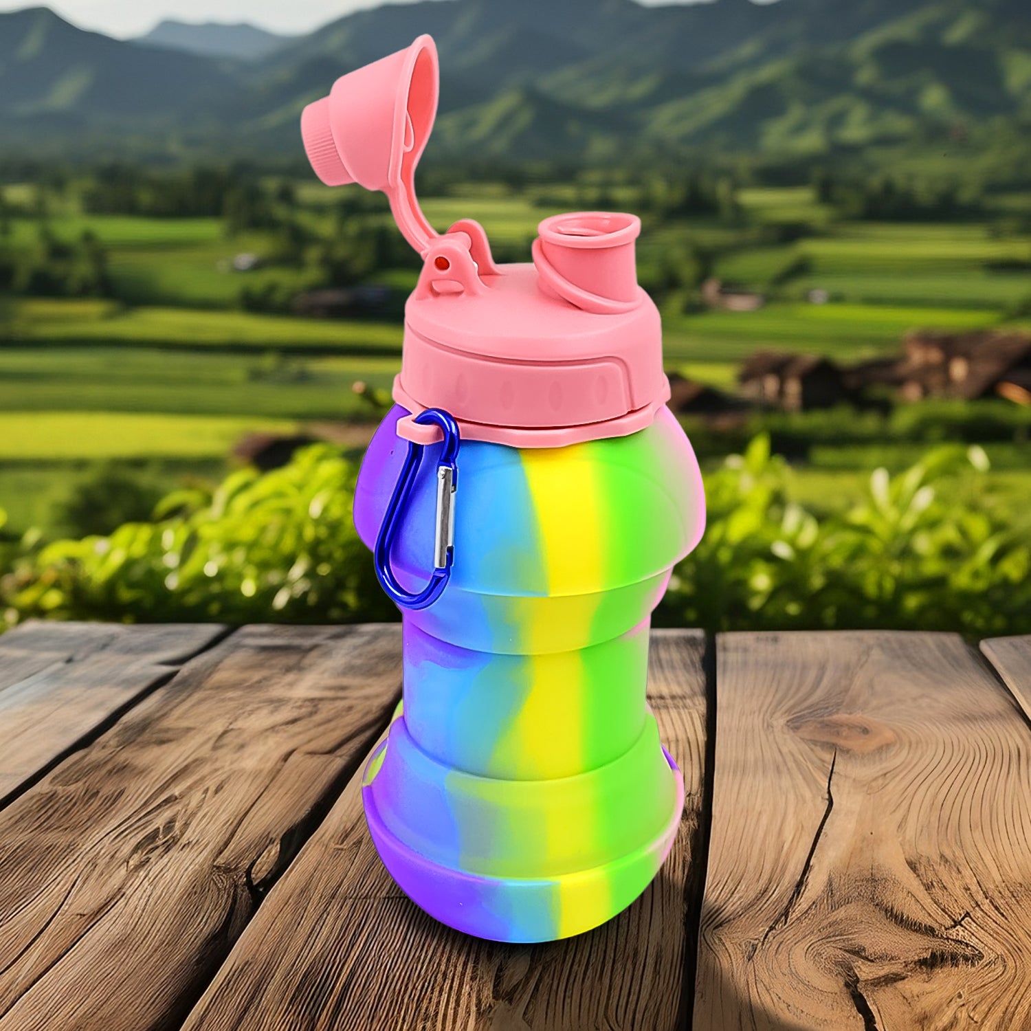 Flexible Collapsible Silicone Sports Water Bottle (260 Ml  20 Cm Folding) Flexible Collapsible Silicone Sports Water Bottle (260 Ml  20 Cm Folding)